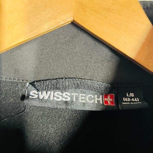Swiss Tech Full Zip Jacket Performance Black Casual Mock Neck - L - Picture 4 of 4